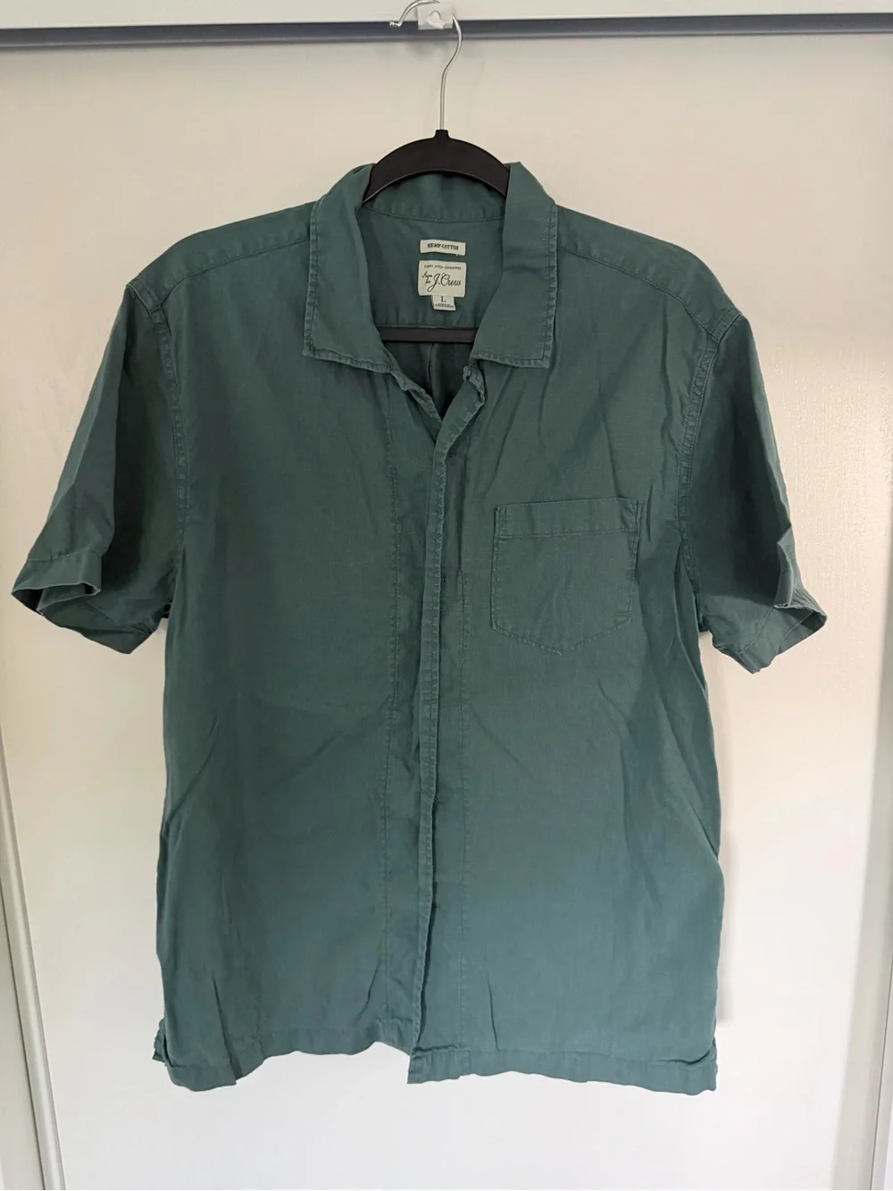 J. Crew Short-Sleeve Button-Down Shirt in Green